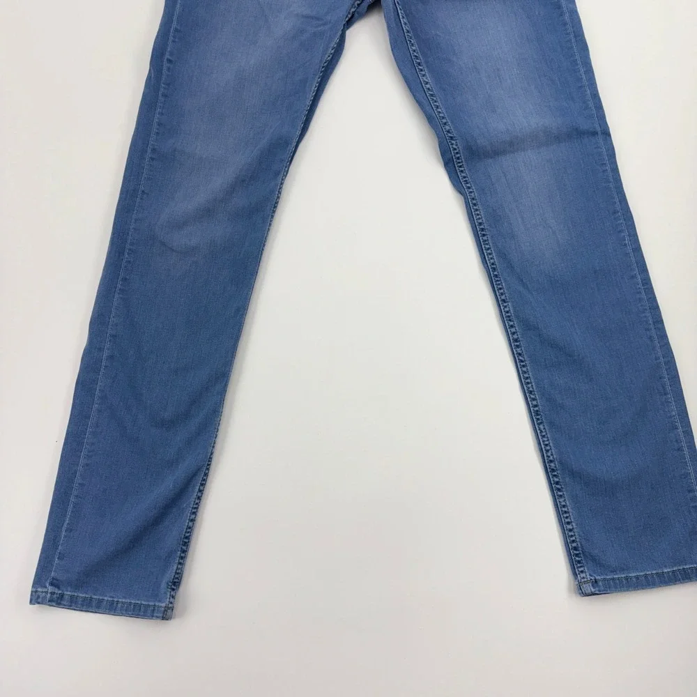 Stefano Ricci Mens Slim Straight Leg Jeans Light Wash Blue Luxury Denim 30x31